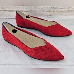 Rothy's Ballet Flats Pointed Toe Bright Red Women's Size 7.5
